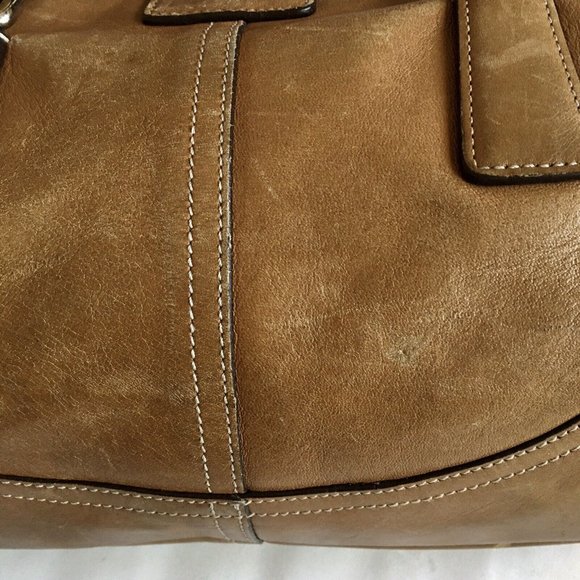 COACH Hampton‎ Soho Light Tan Genuine Leather Satchel Shoulder Bag H3S-9550 - Picture 11 of 14